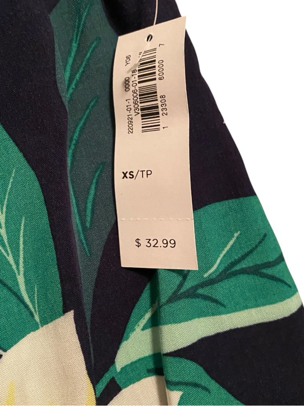 Old Navy NWT Navy Floral Off-Shoulder Tunic Top, Size XS - Picture 4 of 9